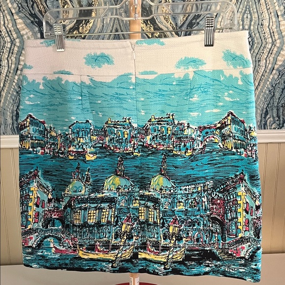 Talbots Scenic Print Pencil Skirt, Size 8P - Picture 3 of 4